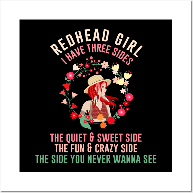 Redhead Girl I Have Three Sides Wall Art by outdoorlover